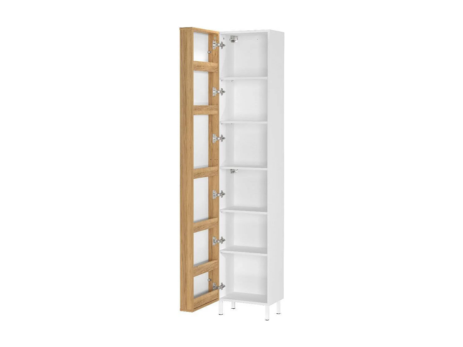 Hochschrank Badhochschrank mit Spiegeltür 195 cm hoch