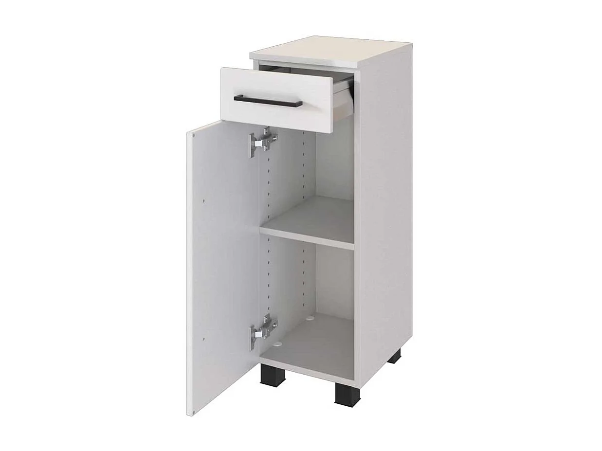 Badunterschrank in Weiß 30 cm breit