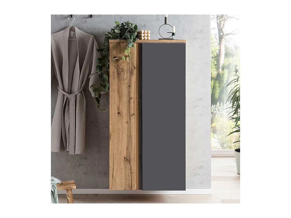 Moderner Badmidischrank 135 cm hoch 2 Türen mit Soft Close