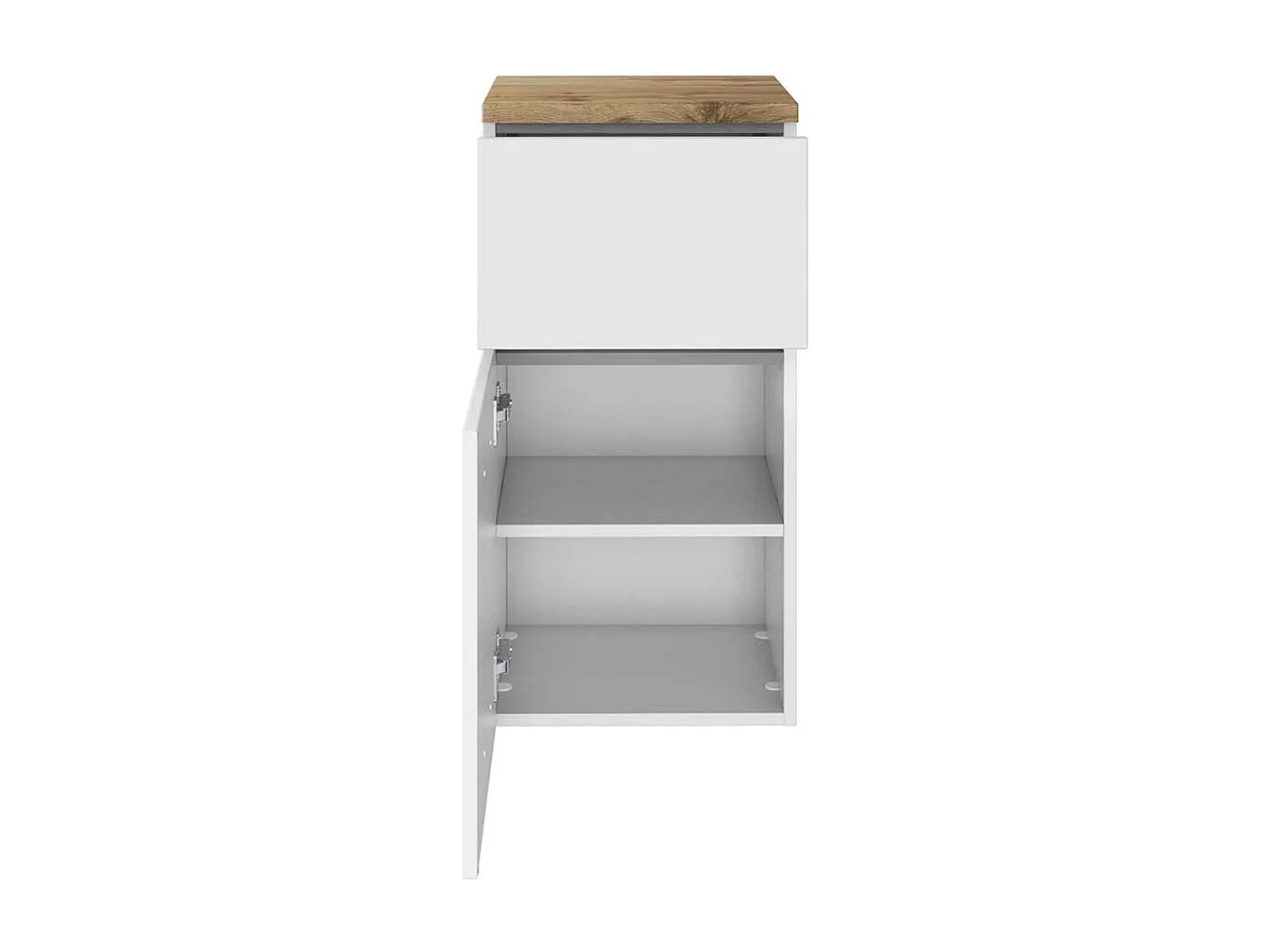 Badezimmer Unterschrank in Weiß und Wildeiche Optik 40 cm breit