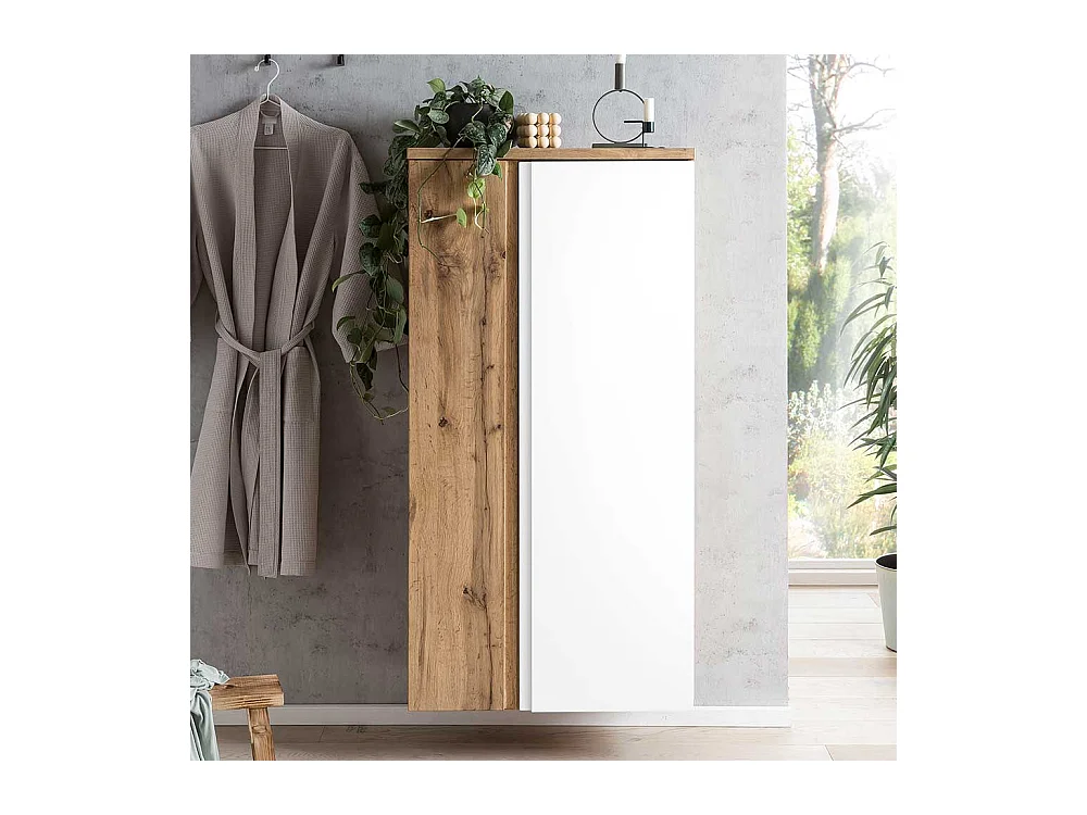 Badezimmermidischrank modern in Wildeichefarben und Weiß Made in Germany