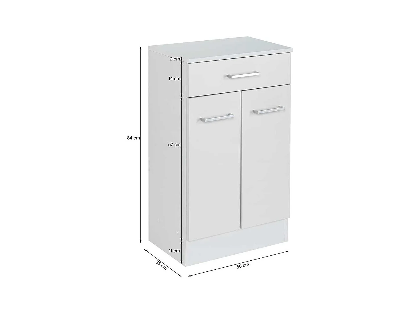 Weiße Kommode für Badezimmer 50 cm breit