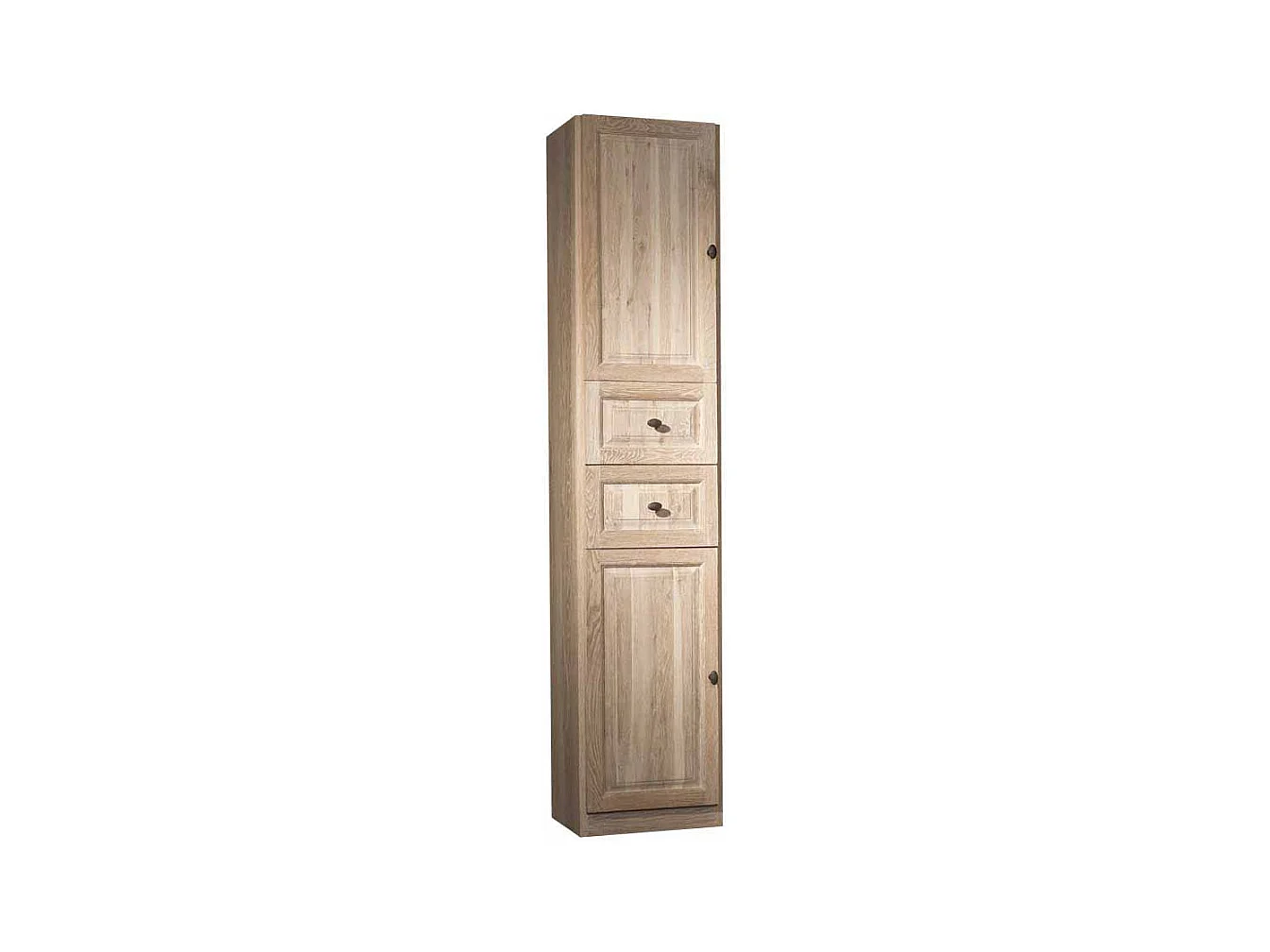 Badezimmer Hochschrank aus Eiche White Wash 200 cm hoch