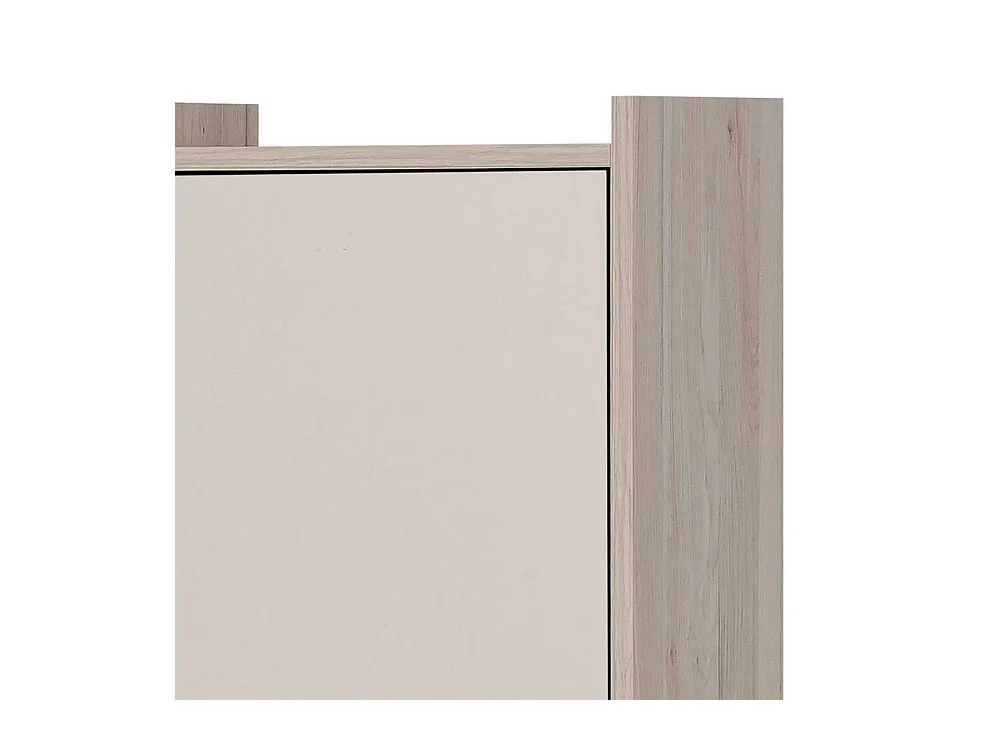 Badezimmer Hochschrank in Cremeweiß Eiche hell