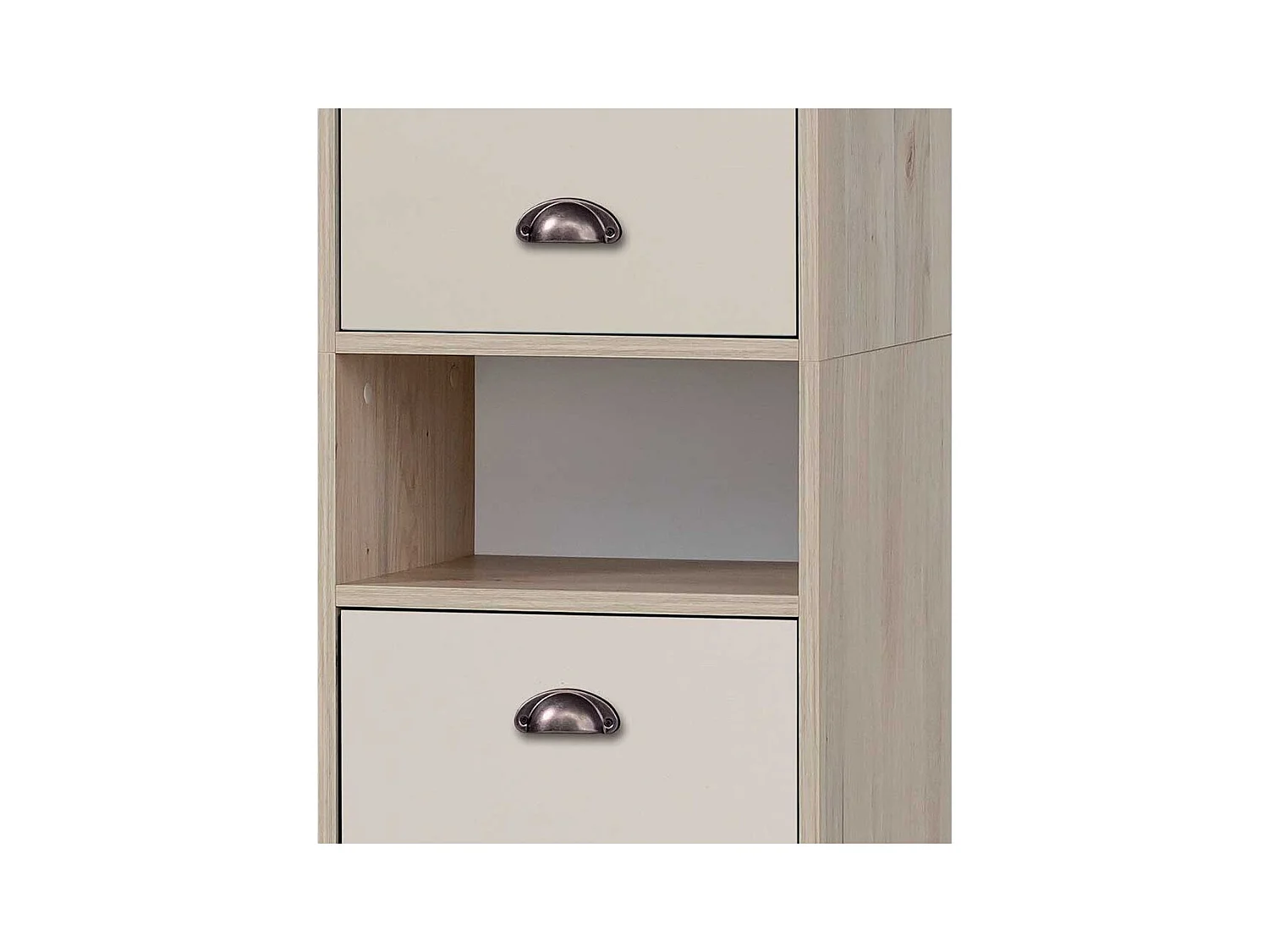 Badezimmer Hochschrank in Cremeweiß Eiche hell