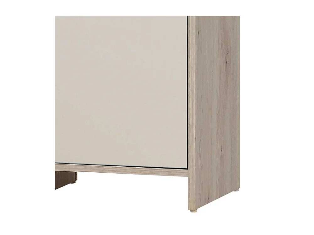 Badezimmer Hochschrank in Cremeweiß Eiche hell