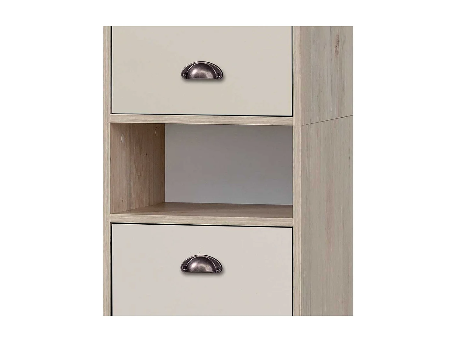 Badezimmer Hochschrank in Cremeweiß Eiche hell