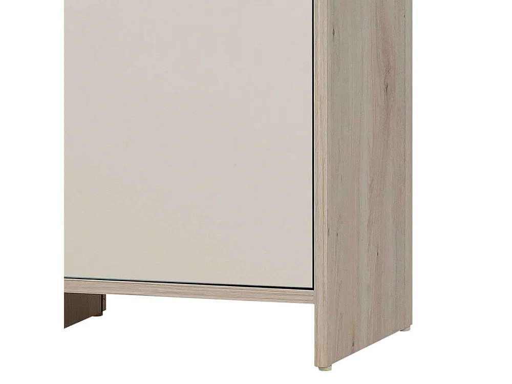 Badezimmer Hochschrank in Cremeweiß Eiche hell