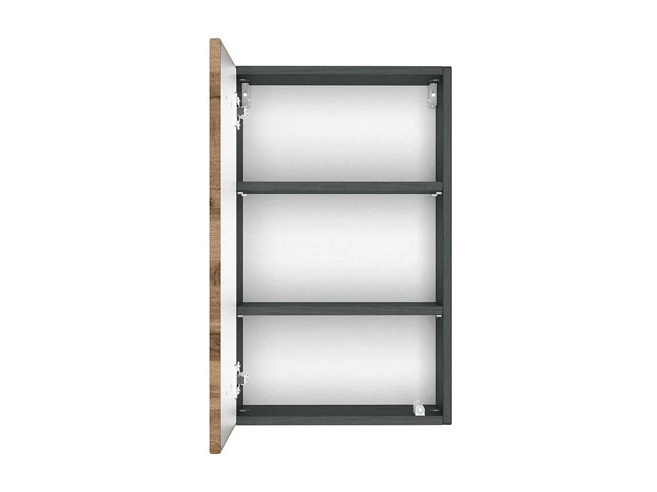 Badezimmer Hängeschrank in Wildeichefarben und Anthrazit 40 cm breit