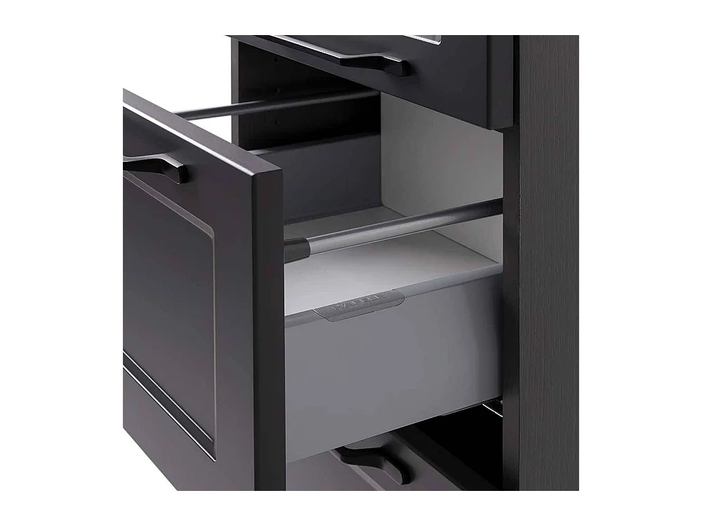 Hochschrank Badhochschrank in Dunkelgrau mit Drehtüren