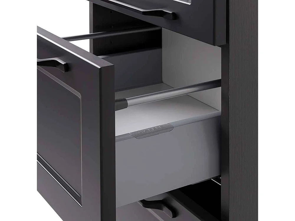 Hochschrank Badhochschrank in Dunkelgrau mit Drehtüren