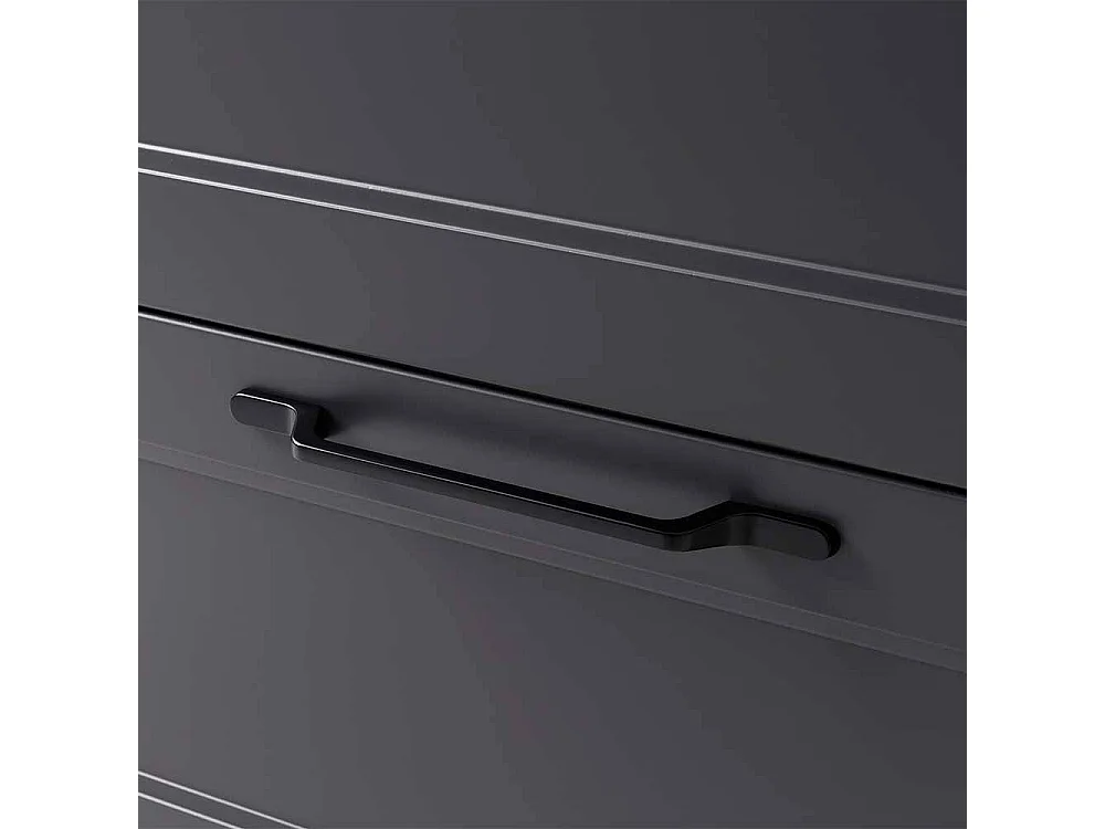 Hochschrank Badhochschrank in Dunkelgrau mit Drehtüren