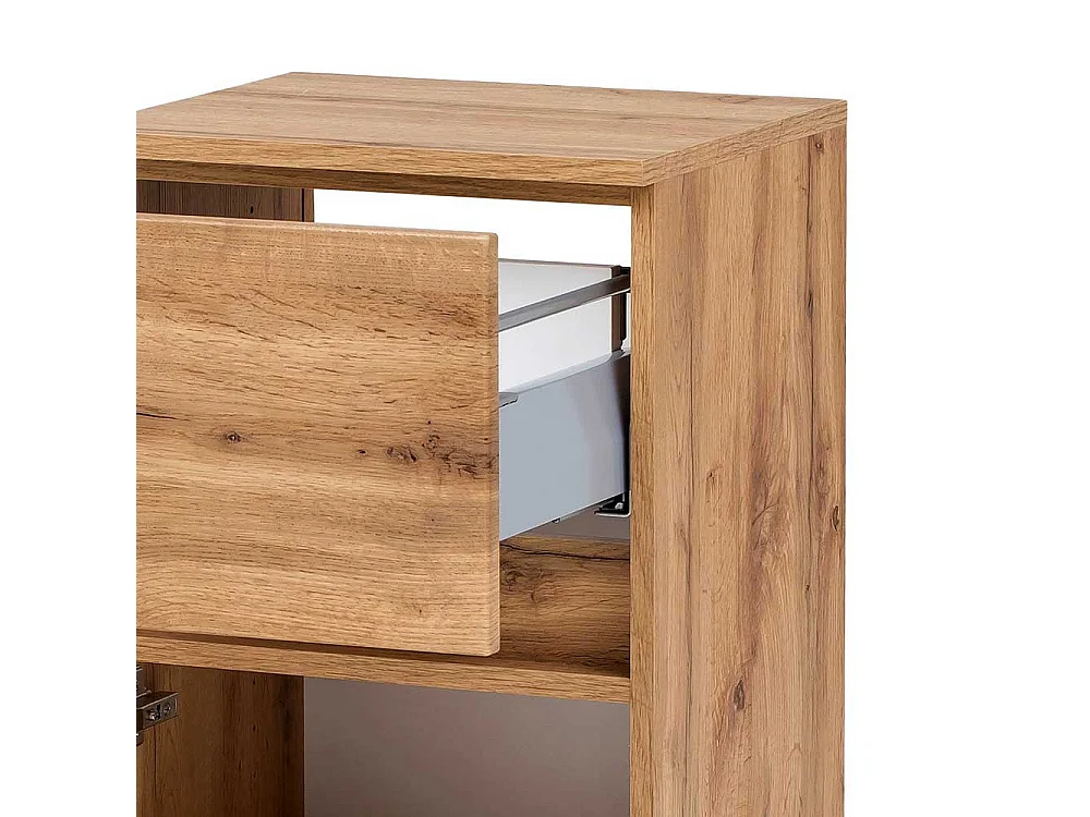 Badezimmerschrank im Landhausstil Wildeichefarben 1 Tür 1 Schublade