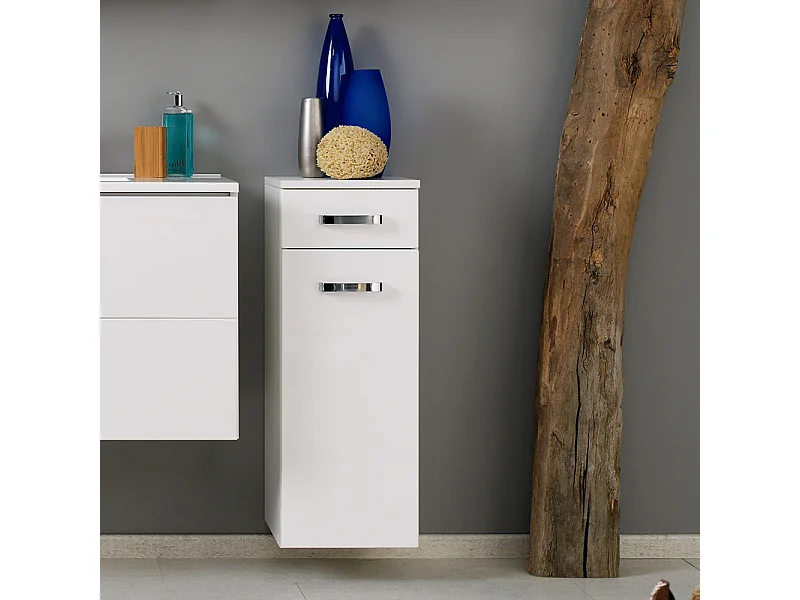 Bad Unterschrank in Hochglanz Weiß 30 cm