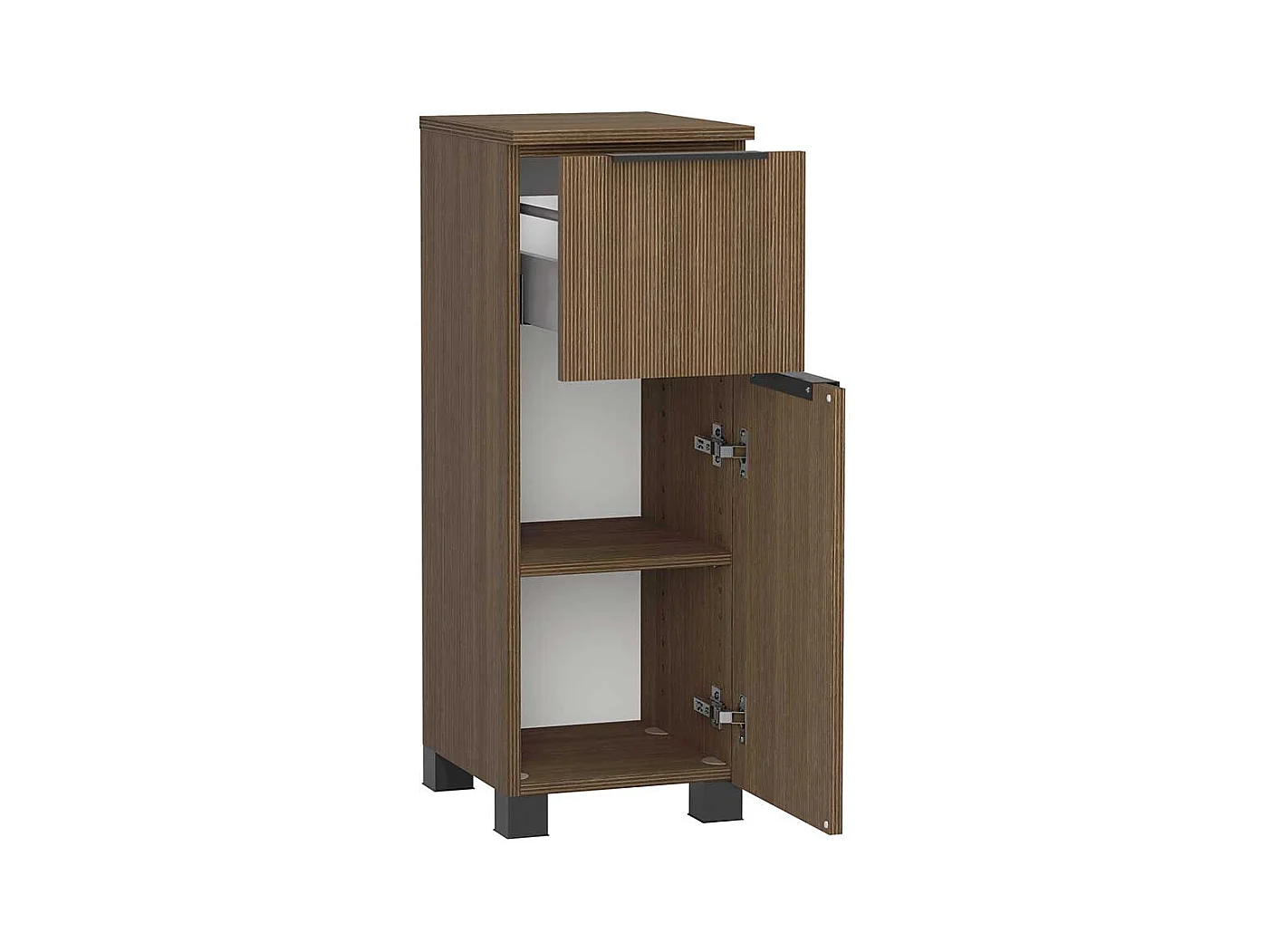 Badezimmerschrank Badschrank mit Vierfußgestell in Eiche dunkel