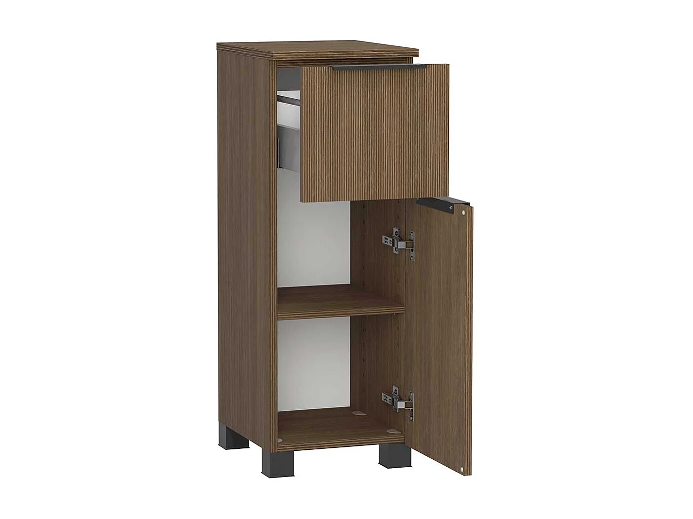 Badezimmerschrank Badschrank mit Vierfußgestell in Eiche dunkel