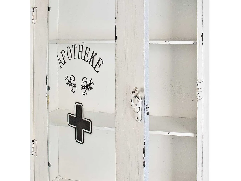 Hausapotheke Hängeschrank in Weiß Metall