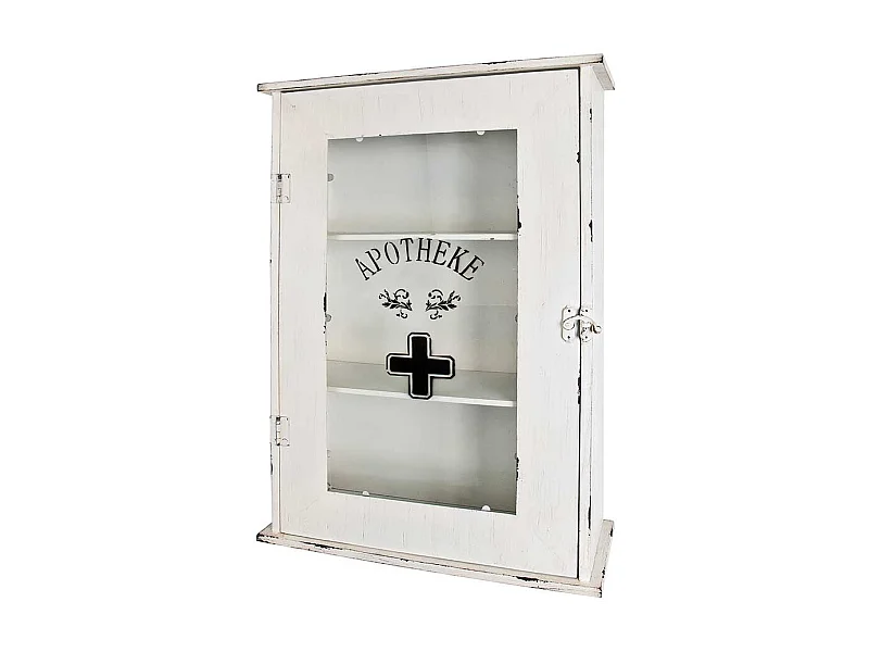Hausapotheke Hängeschrank in Weiß Metall