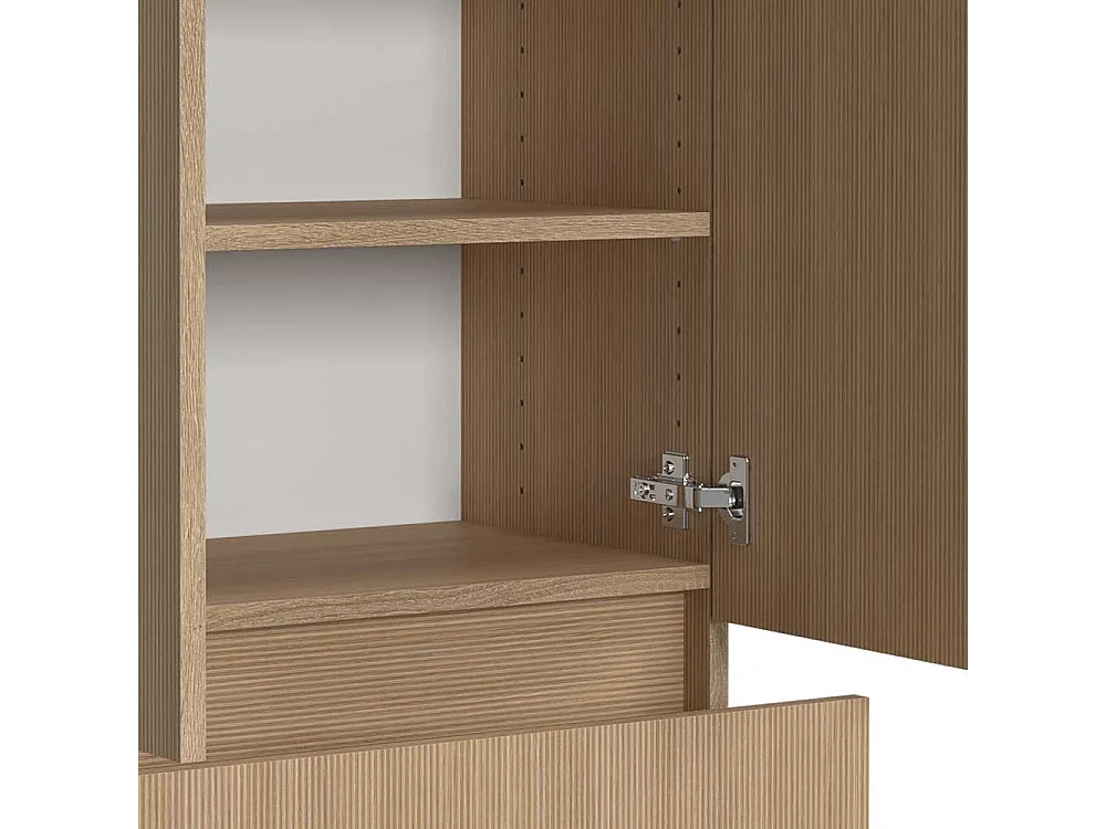 Midischrank Badmidischrank mit zwei Schubladen und Drehtüren