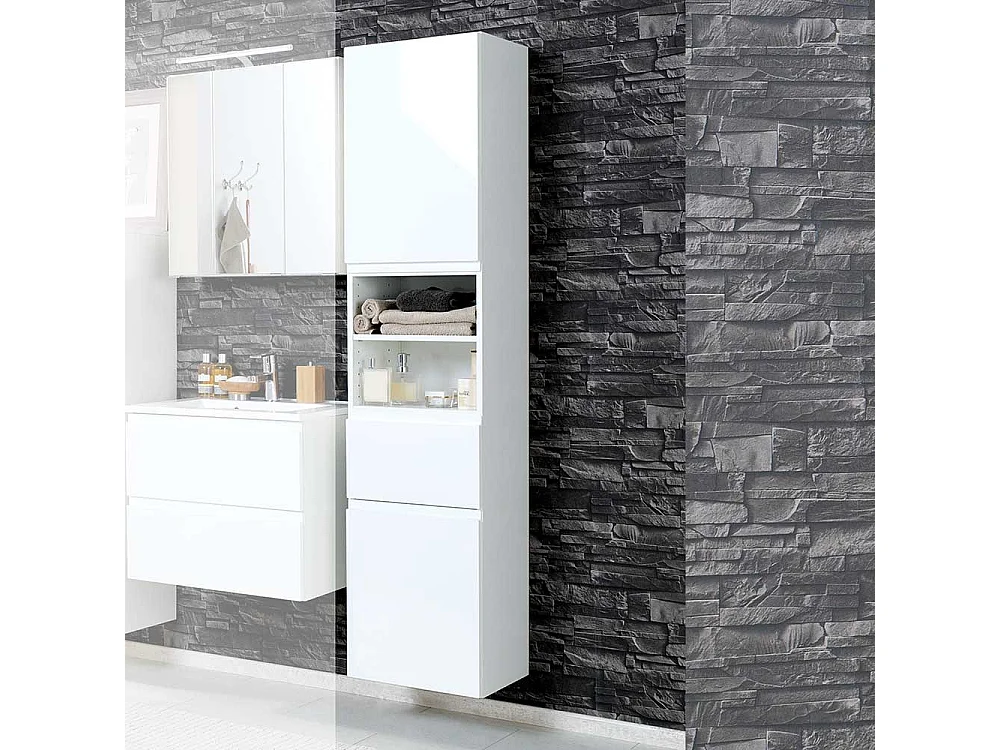 Spannende Badezimmer Hochschrank Weiãÿ Hochglanz Ebenbild