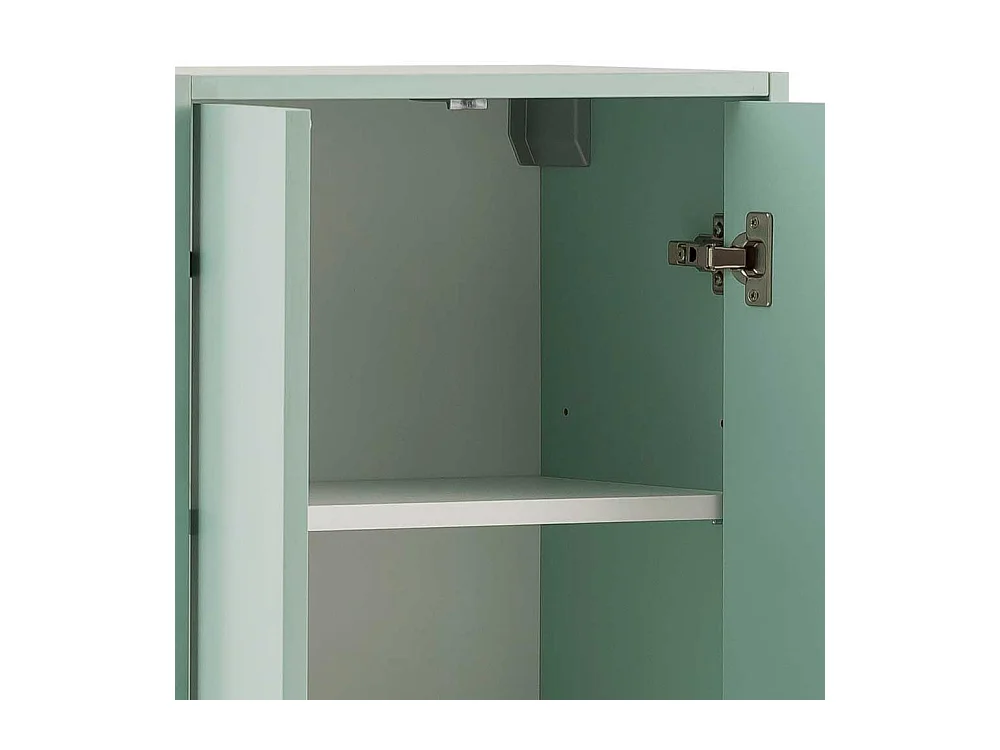Badezimmerschrank in Mintgrün und Goldfarben 155 cm hoch