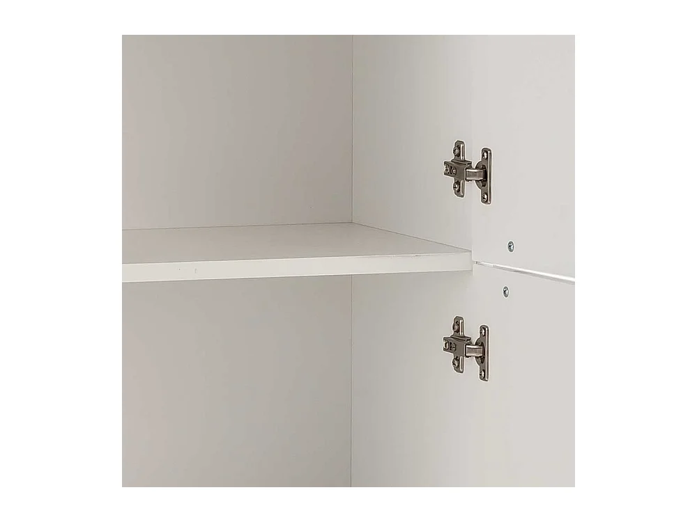 Landhaus Bad Hochschrank in Weiß und Eiche Holzoptik Made in Germany