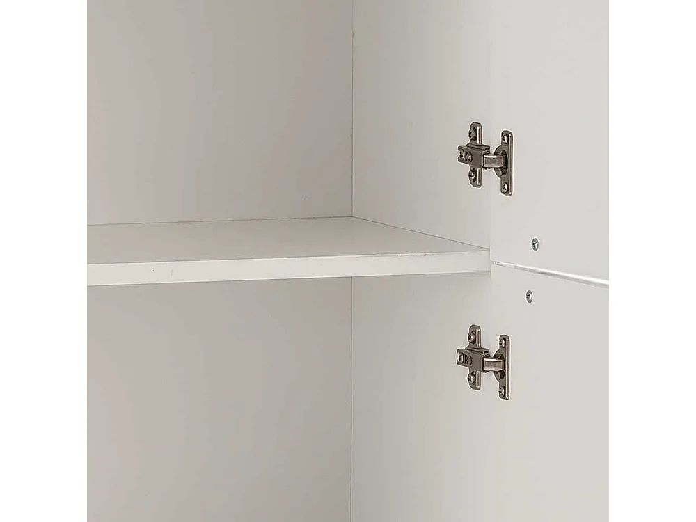 Landhaus Bad Hochschrank in Weiß und Eiche Holzoptik Made in Germany