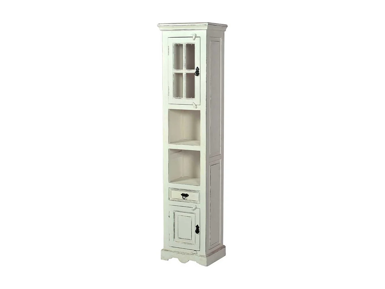 Hochschrank in Antikweiß Used Look