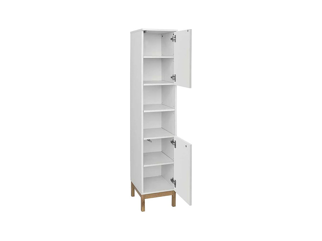 Hochschrank Badezimmerschrank mit Drehtüren 161 cm hoch