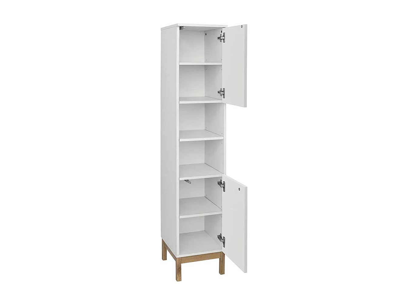Hochschrank Badezimmerschrank mit Drehtüren 161 cm hoch