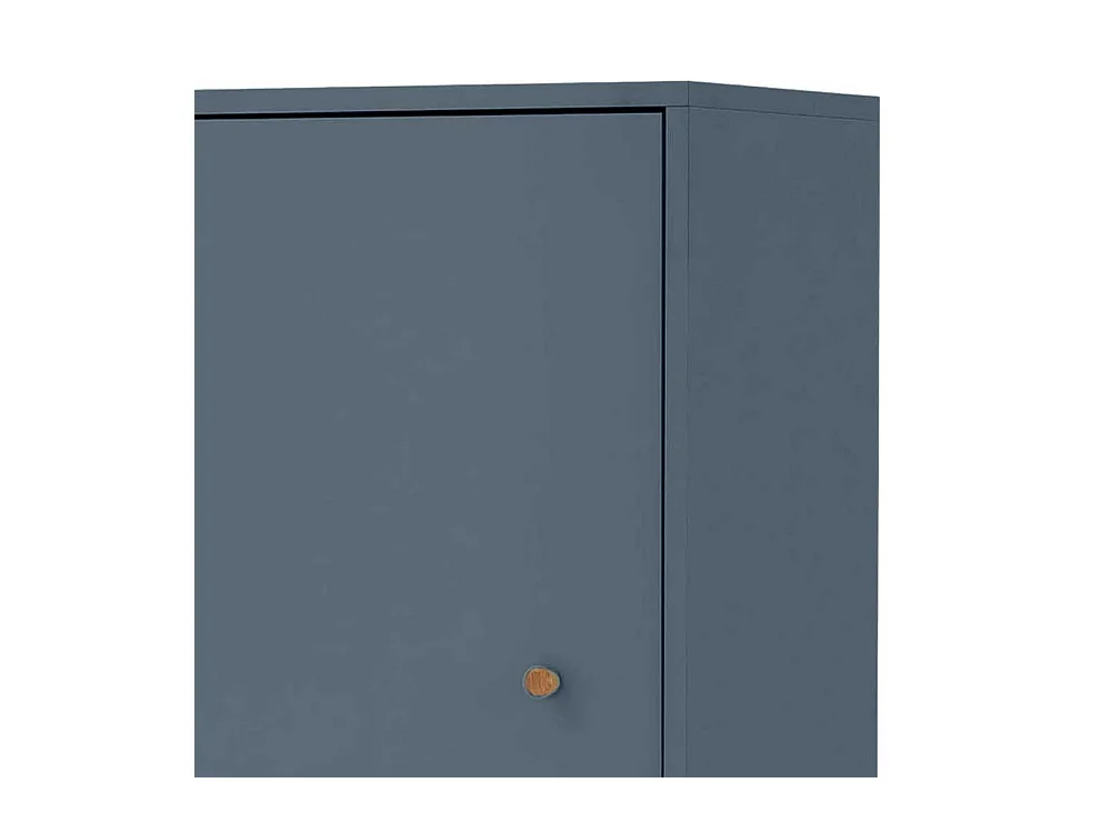 Badhochschrank Skandi Stil in Petrol Eichefarben