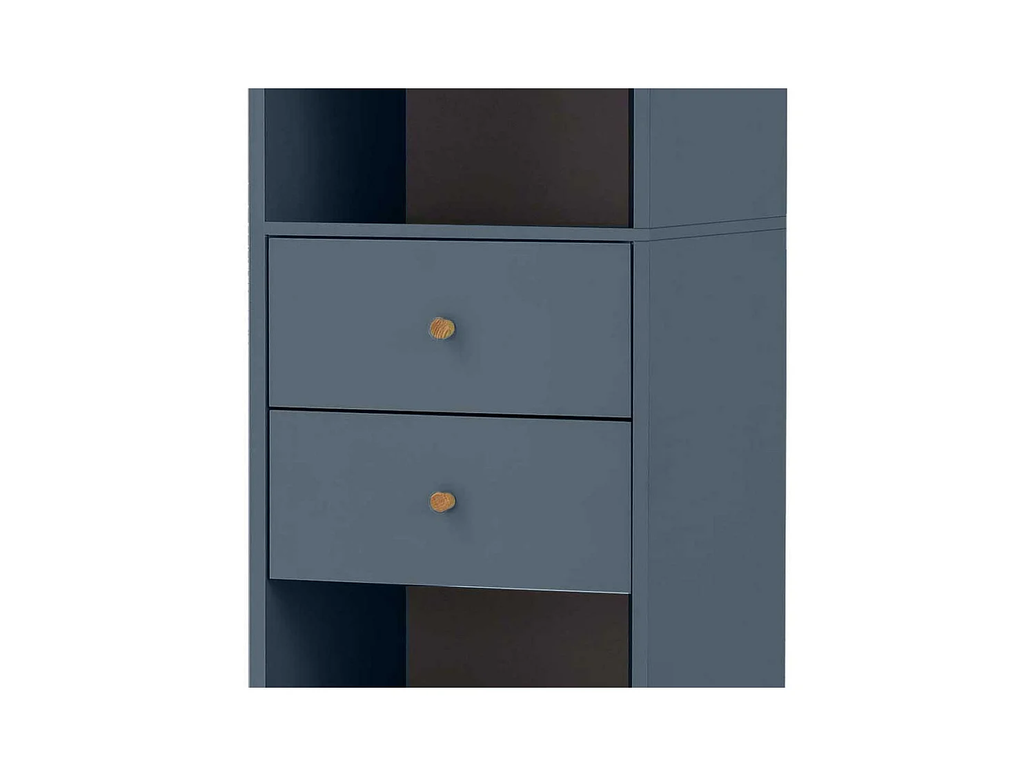 Badhochschrank Skandi Stil in Petrol Eichefarben