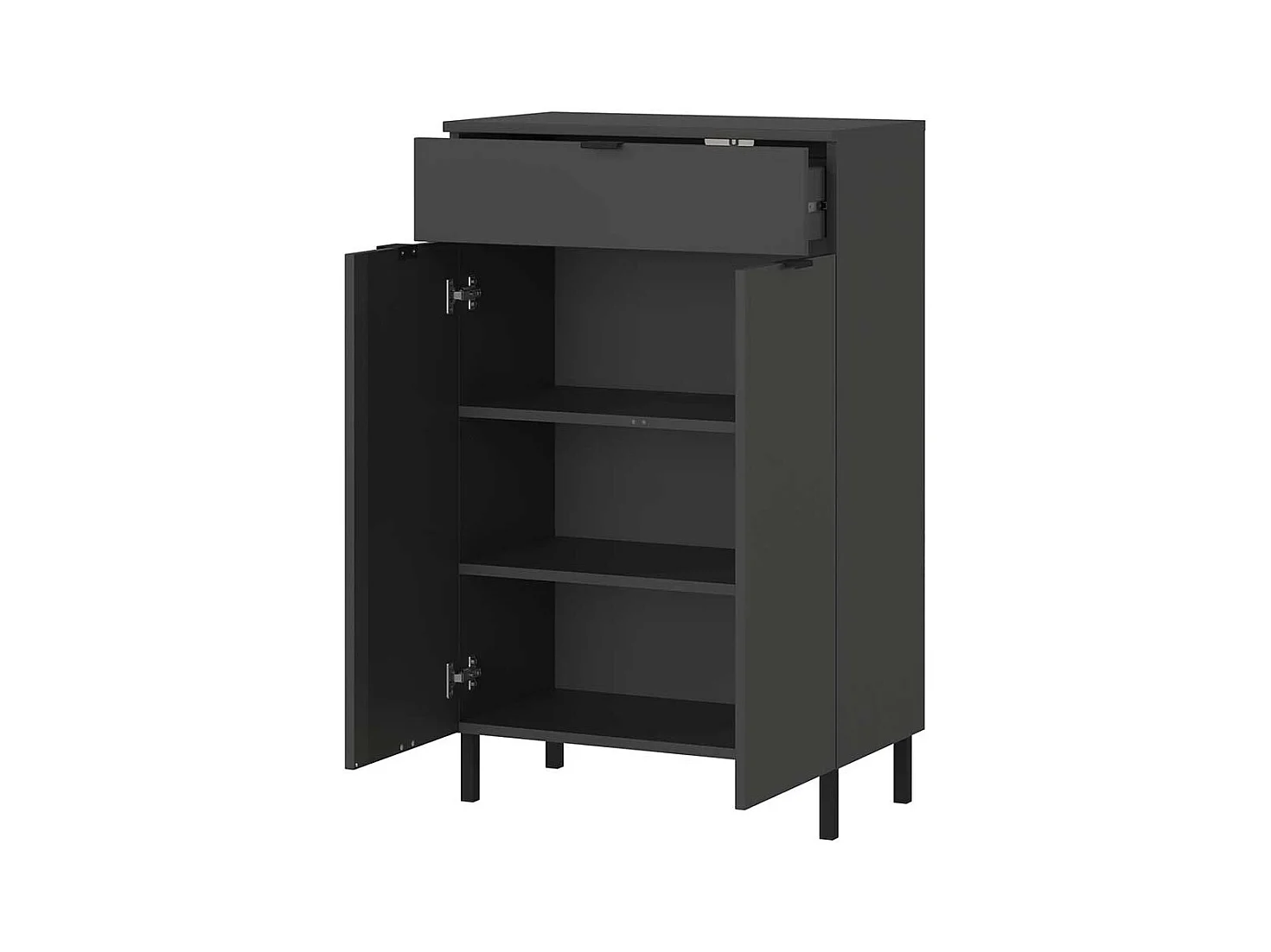 Bad Kommode Made in Germany Dunkelgrau melaminbeschichtet