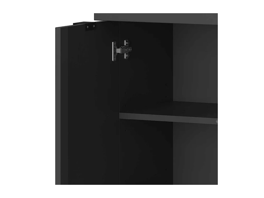 Bad Kommode Made in Germany Dunkelgrau melaminbeschichtet