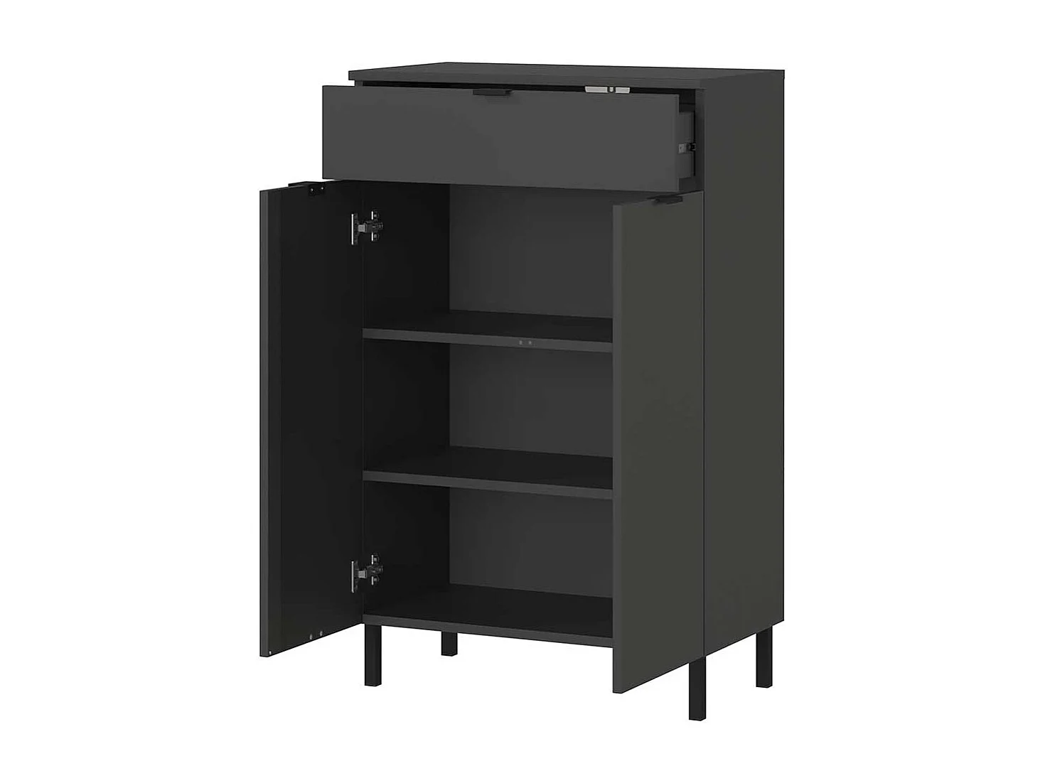 Bad Kommode Made in Germany Dunkelgrau melaminbeschichtet