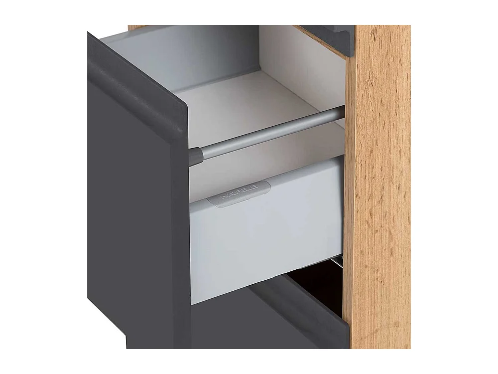 Midischrank für Badezimmer in Wildeichefarben Dunkelgrau