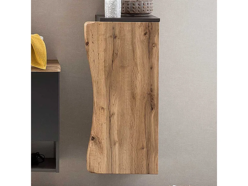 Badunterschrank mit Baumkante NB in Wildeichefarben Dunkelgrau