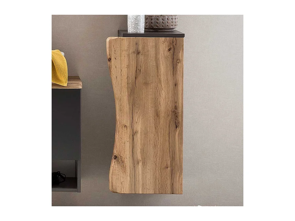 Badunterschrank mit Baumkante NB in Wildeichefarben Dunkelgrau