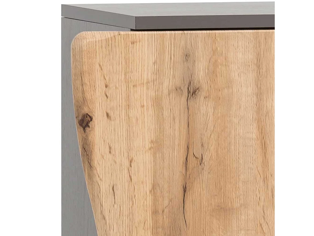 Badunterschrank mit Baumkante NB in Wildeichefarben Dunkelgrau