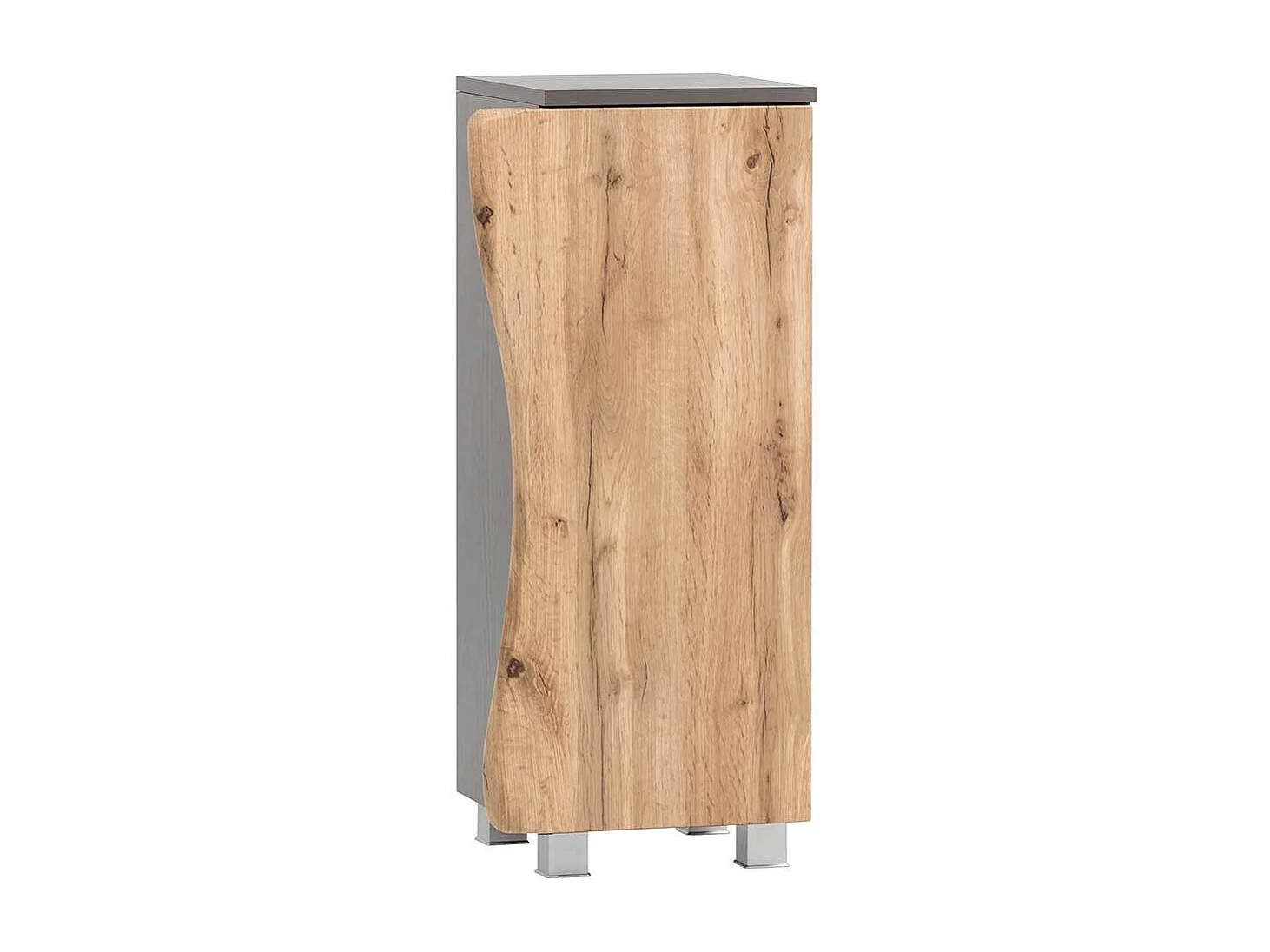 Badunterschrank mit Baumkante NB in Wildeichefarben Dunkelgrau