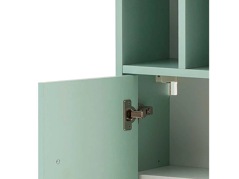 Bad Hochschrank in Mintgrün und Goldfarben Made in Germany