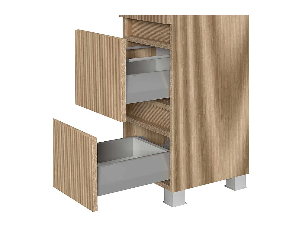 Midischrank Bad Badschrank in Eiche hell mit Soft Close