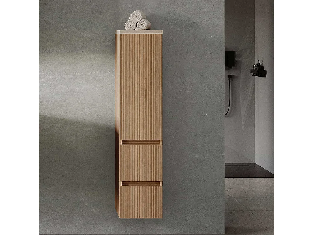 Midischrank Bad Badschrank in Eiche hell mit Soft Close