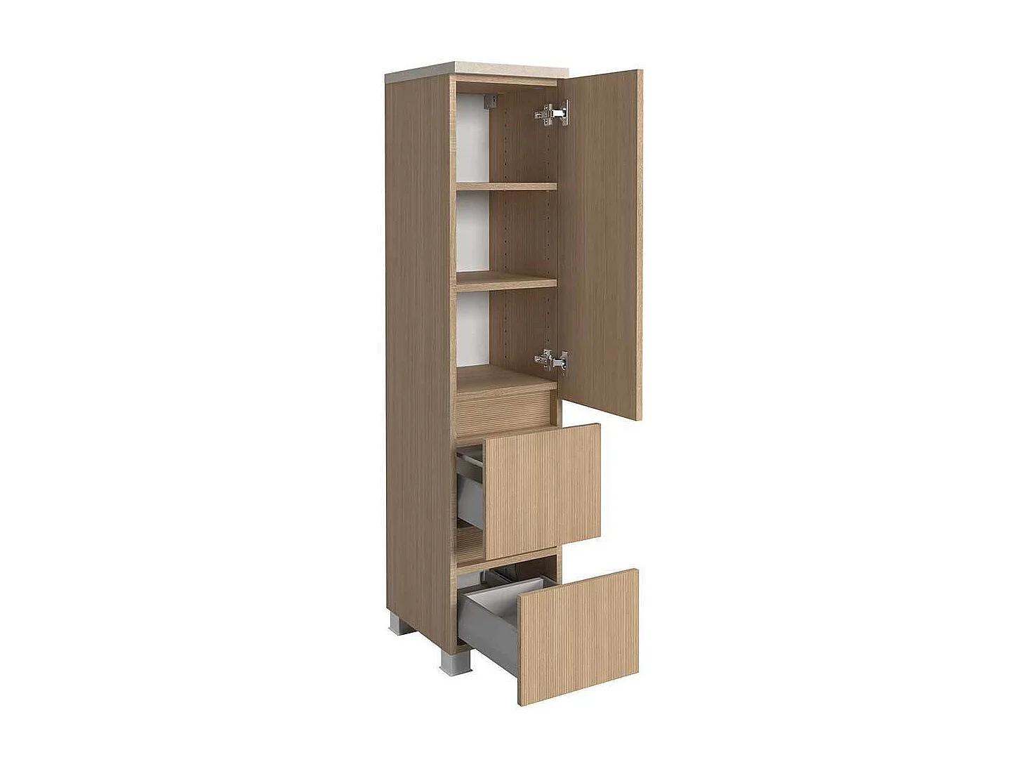 Midischrank Bad Badschrank in Eiche hell mit Soft Close