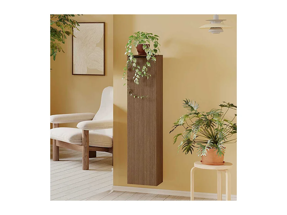 Midischrank Badhochschrank in Eiche dunkel mit Drehtür