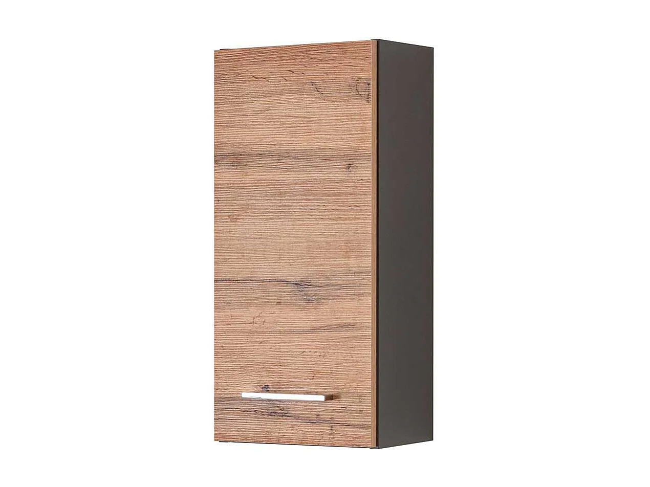 Badezimmer Oberschrank in Wildeichefarben und Dunkelgrau 1-türig