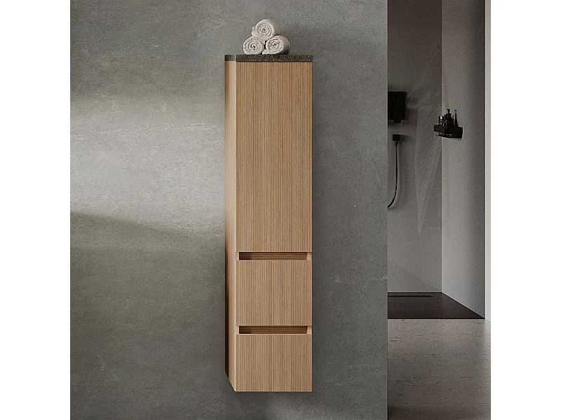 Midischrank Badezimmerschrank mit zwei Schubladen und Holzwerkstofftür