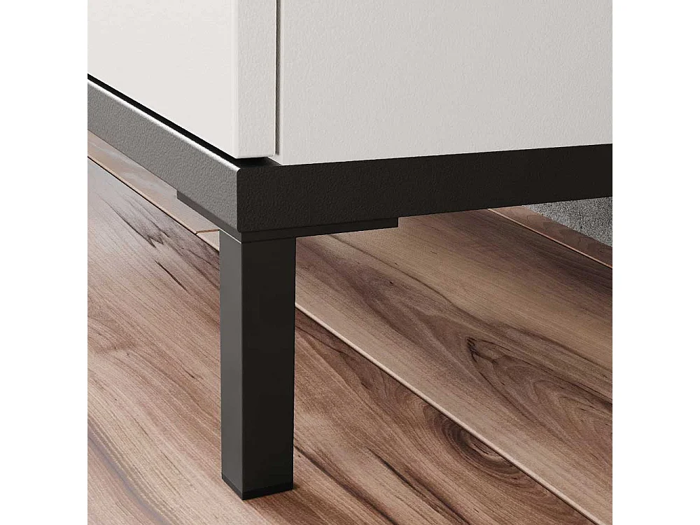 Badezimmer Hochschrank in Hellgrau Nussbaumfarben