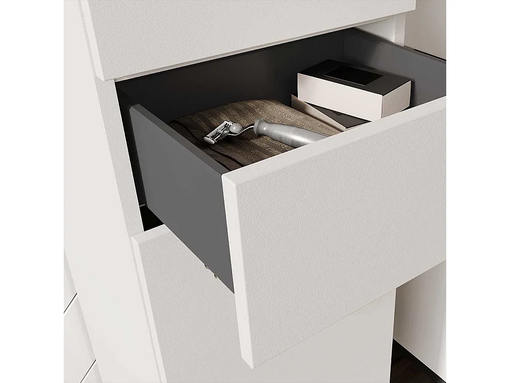 Badezimmer Hochschrank in Hellgrau Nussbaumfarben