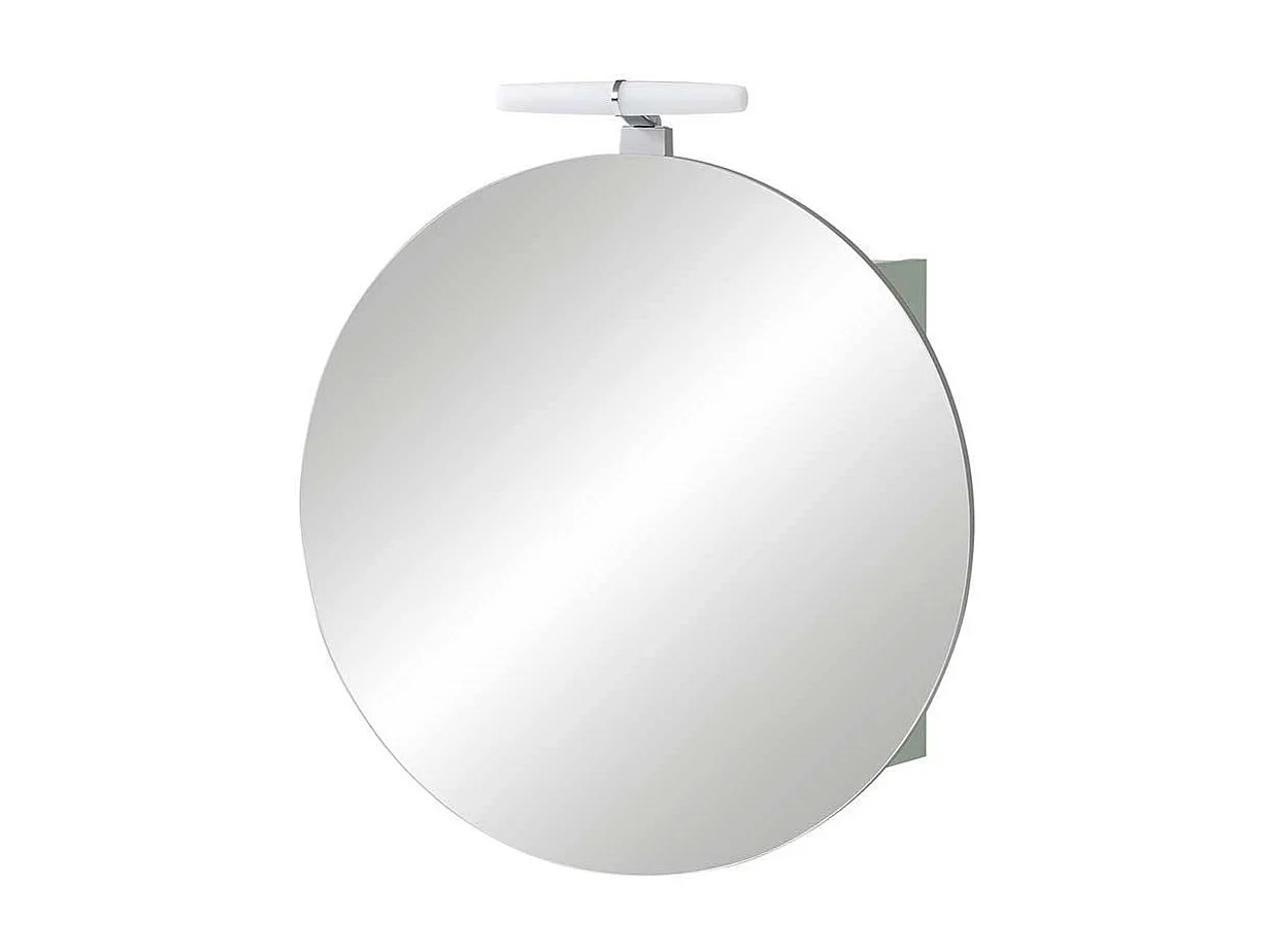 Spiegelschrank Skandi Stil in rund LED Beleuchtung